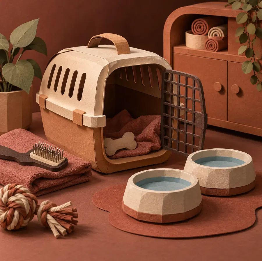 Illustration of pet care businesses equipment and workspace